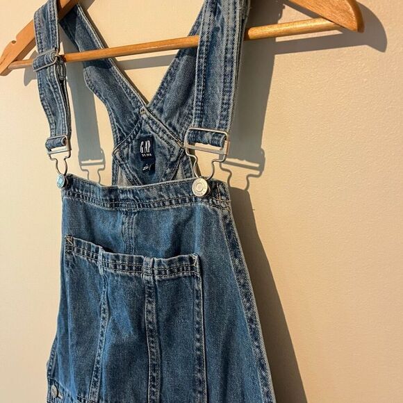 GAP DENIM 90’s Y2k Slouchy shorta medium wash overall shorts size Large denim ov - Picture 12 of 16